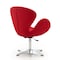 Manhattan Comfort Raspberry Adjustable Swivel Chair in Red and Polished Chrome (Set of 2) 2-AC038-RD - alternate 2